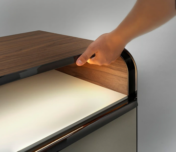 PRINCIPE MP.120/G - Walnut bedside table with built-in lights by Arte Brotto - view 3